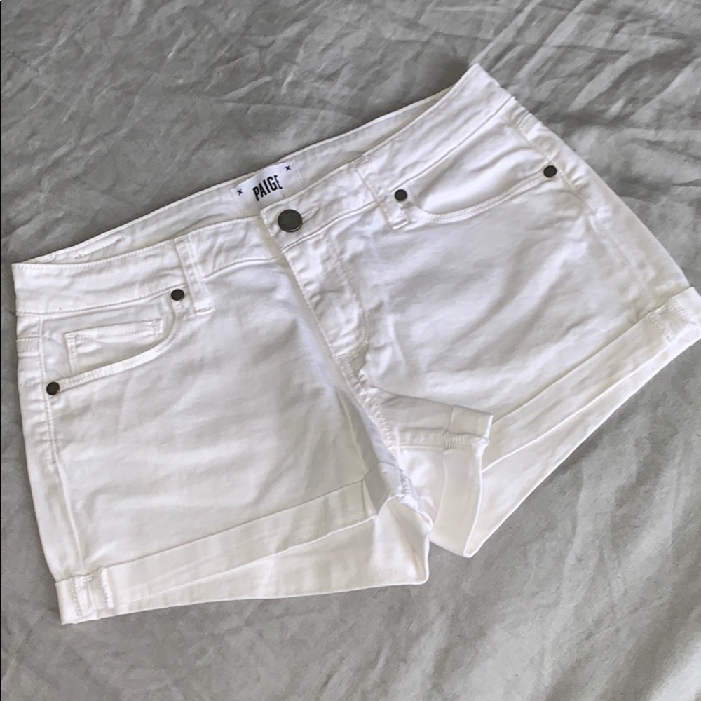 Women’s Paige white denim shorts